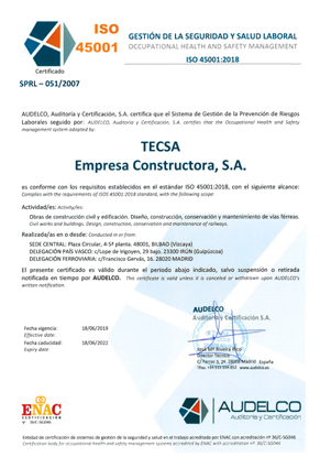 Certificado ISO 45001