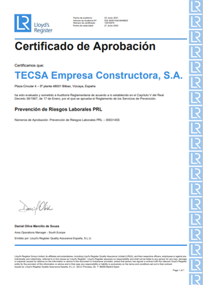 Certificado Aprobación