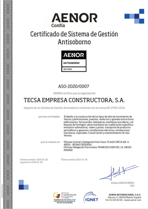 Certificación ISO 37001 - Sistema de Gestión Antisoborno